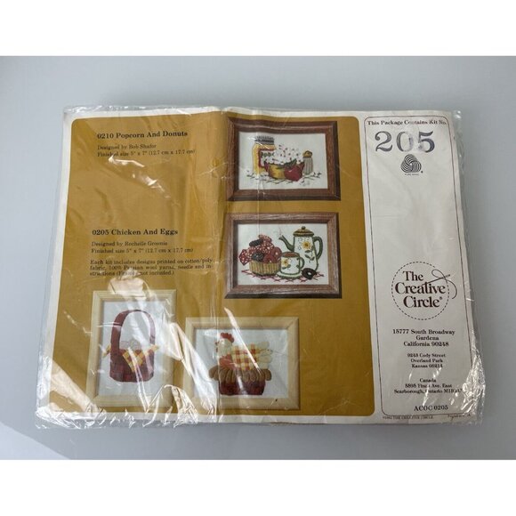 Vintage 1982 The Creative Circle Crewel Kit #205 Chicken & Eggs Pure Wool 5x7 - Picture 4 of 9